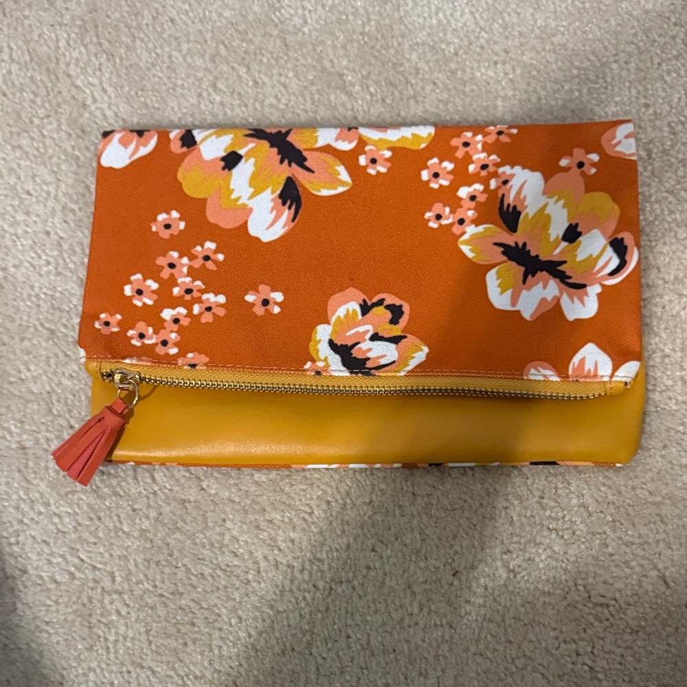 Rachel Pally Orange Floral Clutch